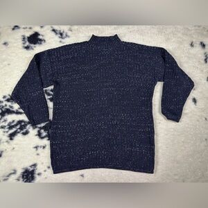 American Pride Vintage Women’s Black Shimmer Mock Neck Sweater Size Large